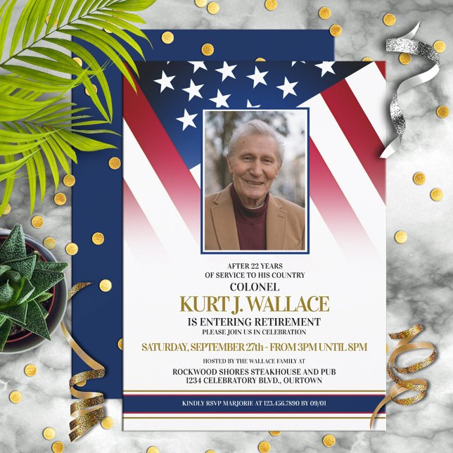 Custom Photo Military Retirement Party Invitation (Creator Uploaded)