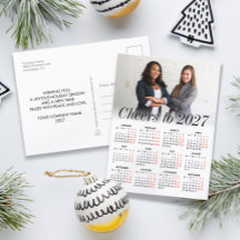 Custom Photo Minimal Calendar 2027 Cheers Business
