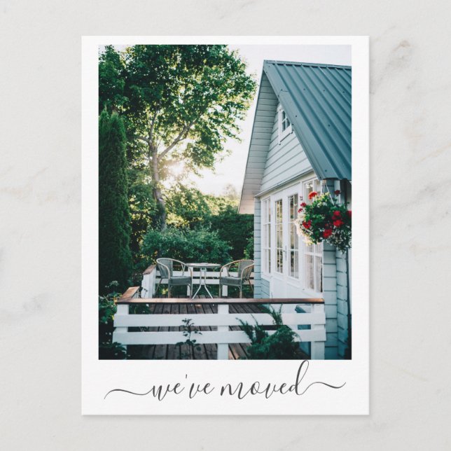 Custom Photo Minimalist Moved New Home Address  Postcard (Front)