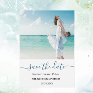 Custom Photo Moden Beach Save the Date