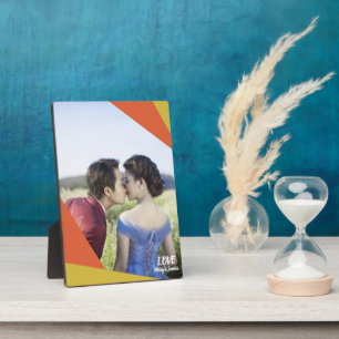 Custom photo modern abstract yellow photo display plaque