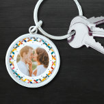 Custom Photo Modern Colourful Personalised<br><div class="desc">Custom Photo Modern Colourful Personalised Keychain features a colourful modern geometric pattern with your favourite photo in the centre. PHOTO TIP: centre your photo prior to uploading to Zazzle. Perfect as a gift for mum,  dad,  grandparents,  friends,  family and more. Designed by Evco Studio www.zazzle.com/store/evcostudio</div>