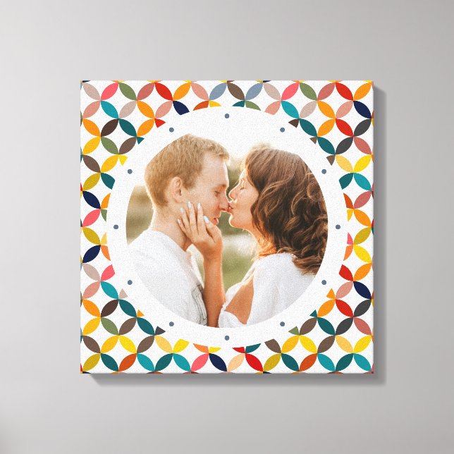 Custom Photo Modern Colourful Personalised Canvas Print (Front)