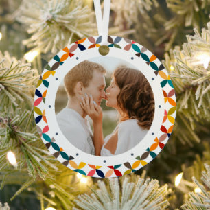 Custom Photo Modern Colourful Personalised Metal Tree Decoration