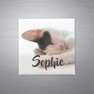 Custom Photo Modern Cute Personalised Family Pet Magnet