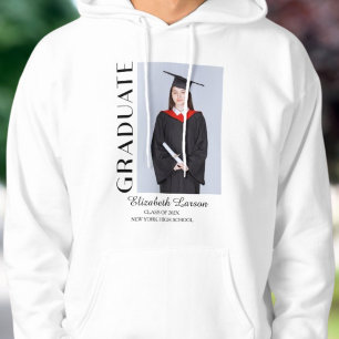 Custom Photo Modern Elegant Senior Graduation Part Hoodie