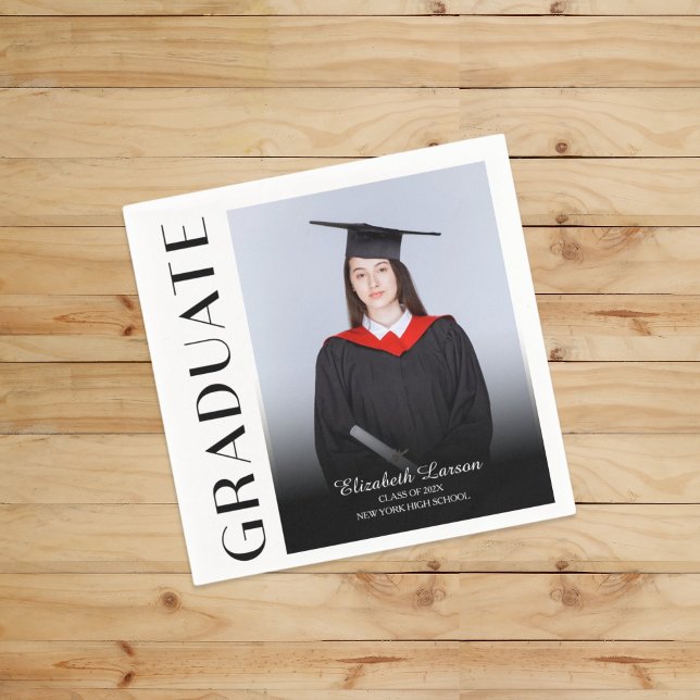 Custom Photo Modern Elegant Senior Graduation Part Napkin (Creator Uploaded)