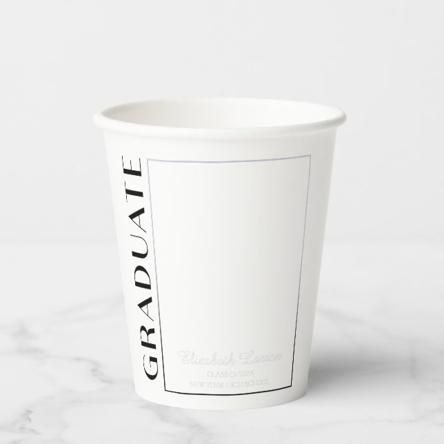 Custom Photo Modern Elegant Senior Graduation Part Paper Cups (Front)