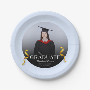 Custom Photo Modern Elegant Senior Graduation Part Paper Plate