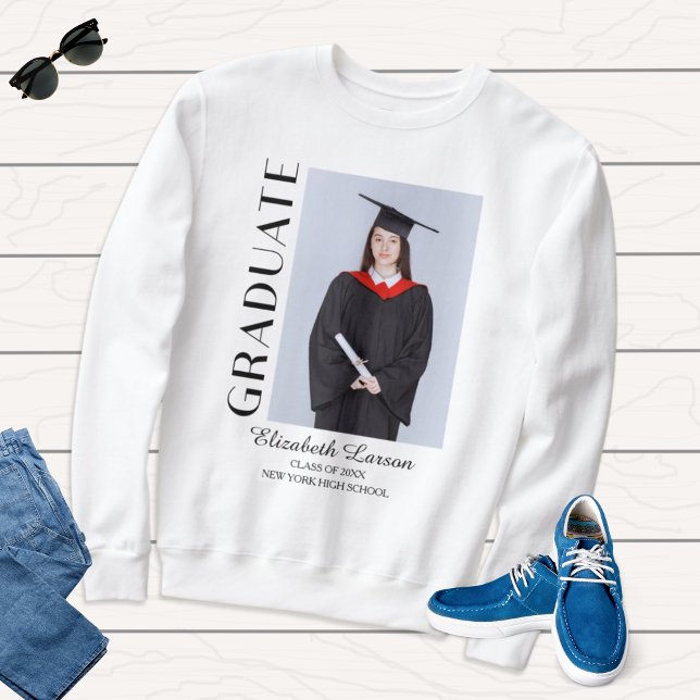 Custom Photo Modern Elegant Senior Graduation Part Sweatshirt (Creator Uploaded)