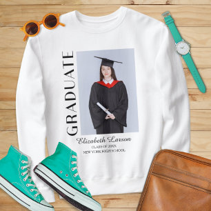 Custom Photo Modern Elegant Senior Graduation Part Sweatshirt