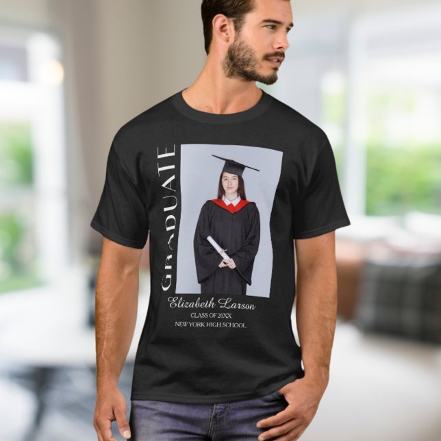 Custom Photo Modern Elegant Senior Graduation Part T-Shirt (Creator Uploaded)