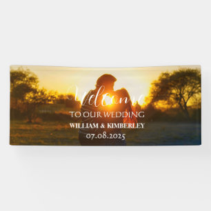 Custom Photo Modern Elegant Wedding Banner