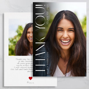 Custom Photo Modern Graduation  Thank You Card