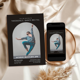 Custom Photo Modern Minimalist Dance Recital Invitation
