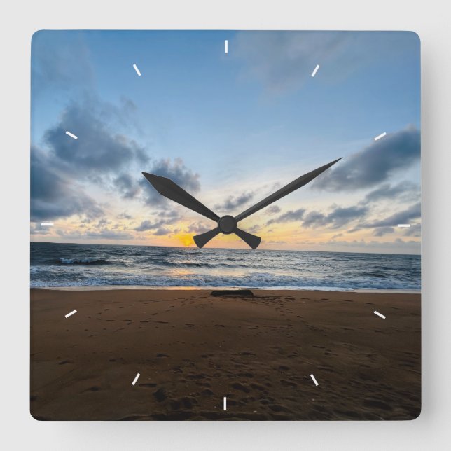 Custom Photo  Modern Mum Mother's Day Gift Square Wall Clock (Front)