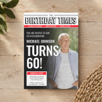 Custom Photo Modern Newspaper Cover 60th Birthday