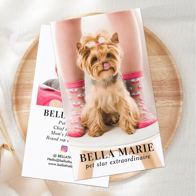 Custom Photo Modern Pet Photography Social Media Business Card (Creator Uploaded)