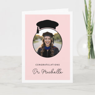 Custom Photo Modern PhD Doctorate Degree Graduate Card