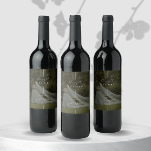 Custom Photo Modern Rehearsal Dinner Welcome Wine Label
