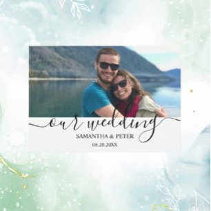 Custom Photo Modern Relaxed Wedding  RSVP Card