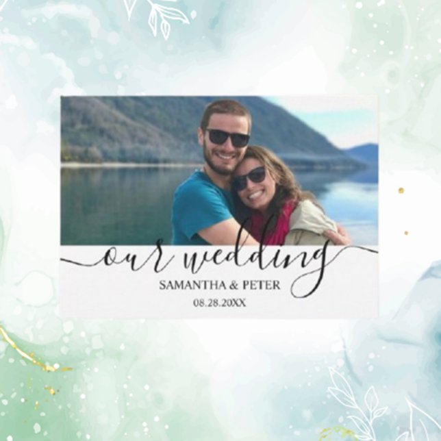 Custom Photo Modern Relaxed Wedding  RSVP Card (Modern & Elegant Wedding Invitation)