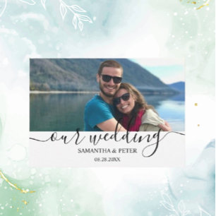 Custom Photo Modern Relaxed Wedding  RSVP Card
