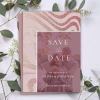 custom Photo Modern RoseGold Save the Date