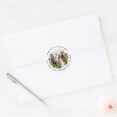 Custom Photo Modern Wedding Return Address Classic Round Sticker (Envelope)
