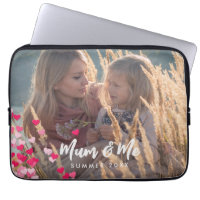 Custom Photo Modern Writing Scattered Pink Hearts