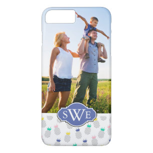 Custom Photo & Monogram Abstract Pineapples Case-Mate iPhone Case