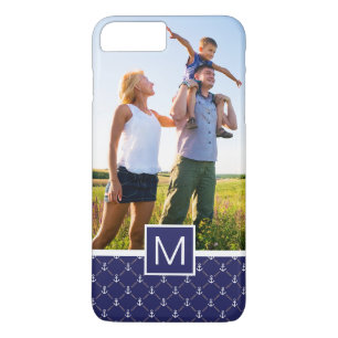 Custom Photo & Monogram Anchor pattern Case-Mate iPhone Case