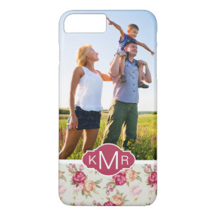 Custom Photo & Monogram Beautiful Peony Pattern Case-Mate iPhone Case