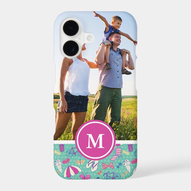 Custom Photo & Monogram Beautiful Summer Pattern (Back)