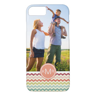 Custom Photo & Monogram Chevron Pattern 4 Case-Mate iPhone Case