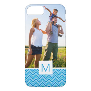 Custom Photo & Monogram Chevron Pattern Background Case-Mate iPhone Case