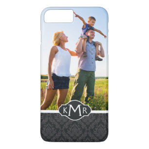 Custom Photo & Monogram Damask Pattern 6 Case-Mate iPhone Case