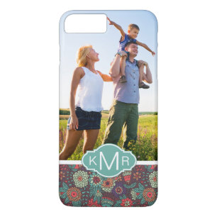 Custom Photo & Monogram Floral Cartoon Pattern Case-Mate iPhone Case