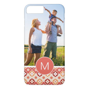 Custom Photo & Monogram Golden Ikat Pattern Case-Mate iPhone Case