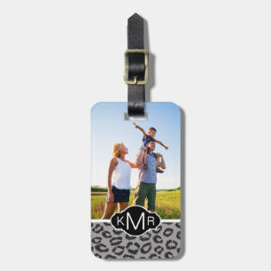 Custom Photo & Monogram lace with leopard pattern Luggage Tag