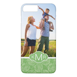 Custom Photo & Monogram Outline seashells Case-Mate iPhone Case