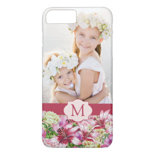 Custom Photo Monogram Photo Burgundy Case-Mate iPhone Case