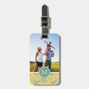 Custom Photo & Monogram Retro Anchor & Ropes Luggage Tag