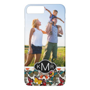 Custom Photo & Monogram Retro floral pattern 7 Case-Mate iPhone Case