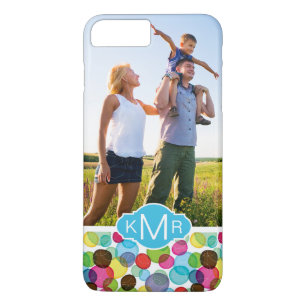 Custom Photo & Monogram Round bubbles pattern 2 Case-Mate iPhone Case