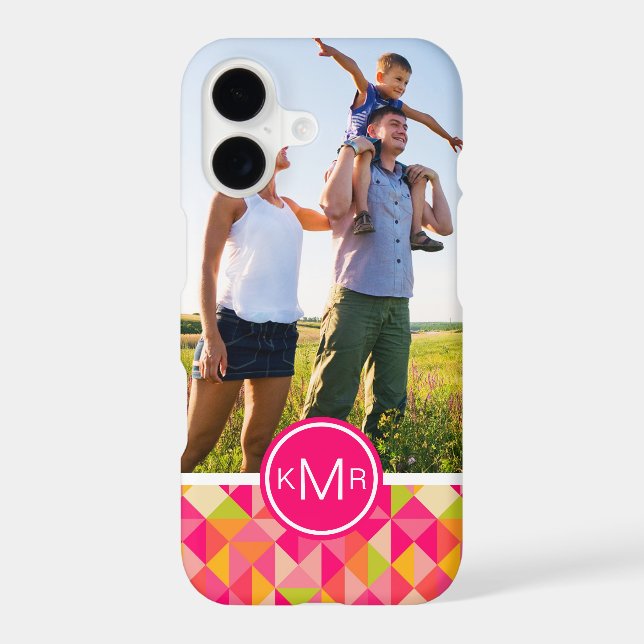 Custom Photo & Monogram Triangles pattern (Back)