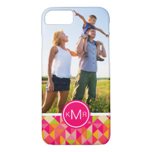 Custom Photo & Monogram Triangles pattern Case-Mate iPhone Case