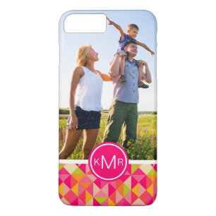 Custom Photo & Monogram Triangles pattern Case-Mate iPhone Case