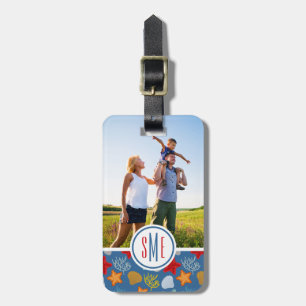 Custom Photo & Monogram Underwater Life Pattern Luggage Tag