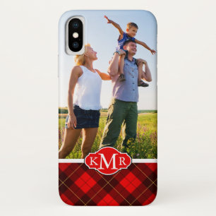 Custom Photo & Monogram Wallace tartan background Case-Mate iPhone Case